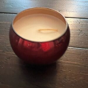 Red Glass Bowl Cranberry Apple Candle (New)